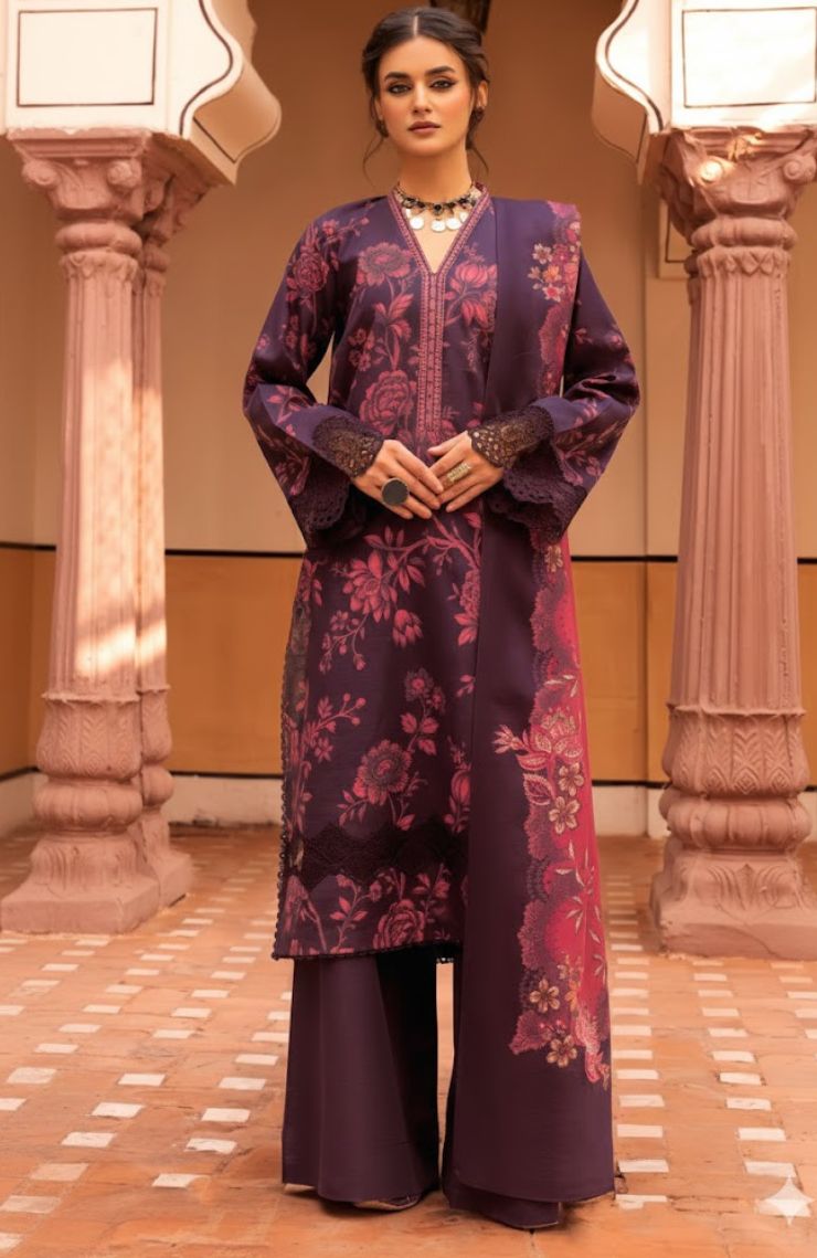 Printed and Embroidered Cotton Three-Piece Suits