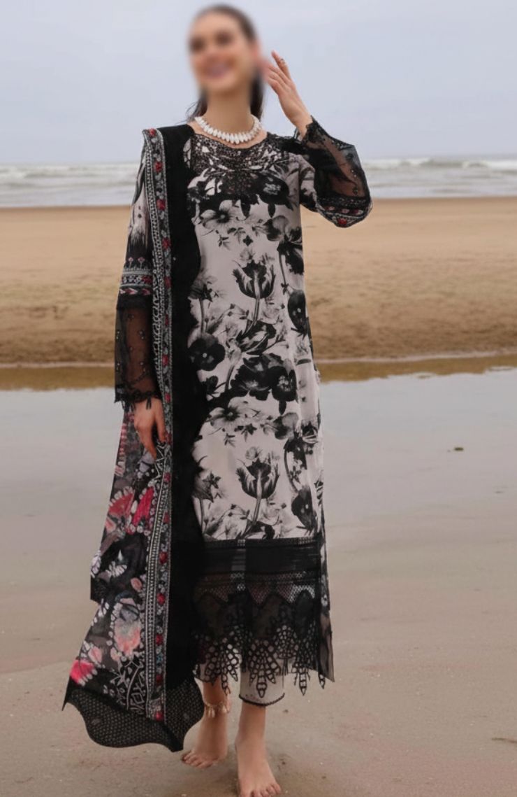 Printed and Embroidered Cotton Three-Piece Suits