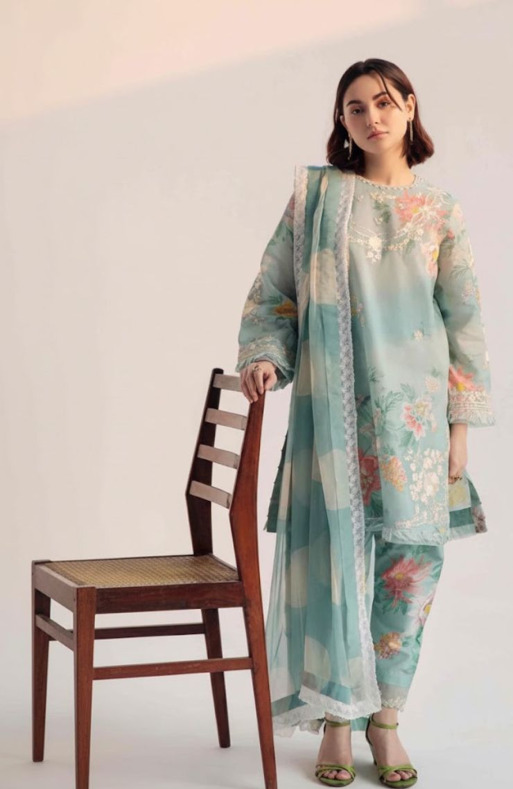 Printed and Embroidered Cotton Three-Piece Suits